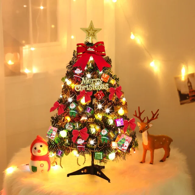 50cm Christmas Tree Set Christmas Decor With Lights Desktop Mini Christmas Tree Ornaments New Year Party Decoration Gift Navidad 1