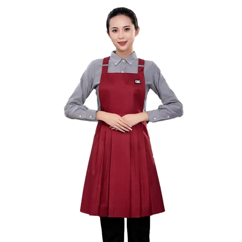 

Adjustable Apron Skirt Pleated Multi-Function Aprons Polyester Aprons Strap Style Aprons Working Uniforms For Kitchen Flower
