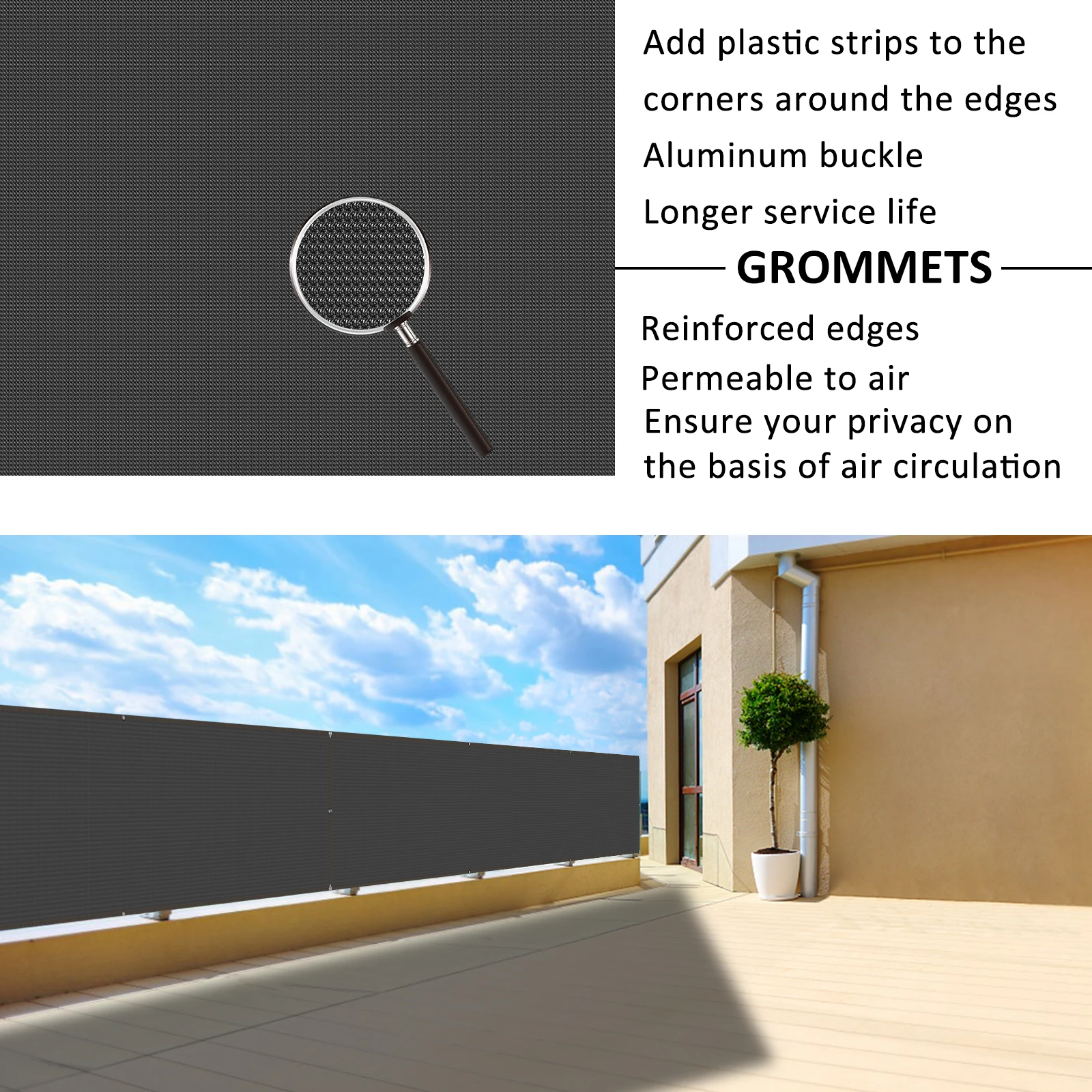 1/2 Uds. Red De Valla De Privacidad Para Balcón, Cubierta De Red De Sombra  De, image size:1600x1600