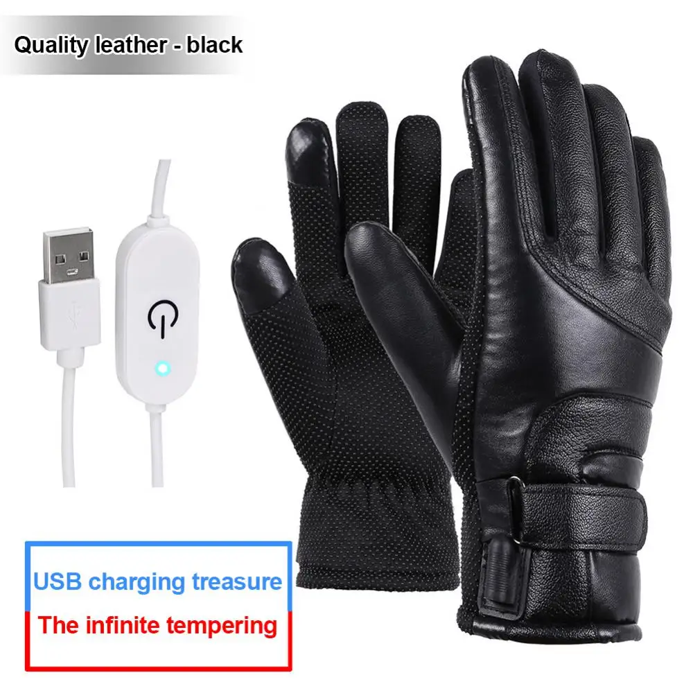 

Electric Heated Gloves Rechargeable USB Hand Warmer Heating Gloves Winter Motorcycle Thermal Touch Screen Bike Gloves Waterproof