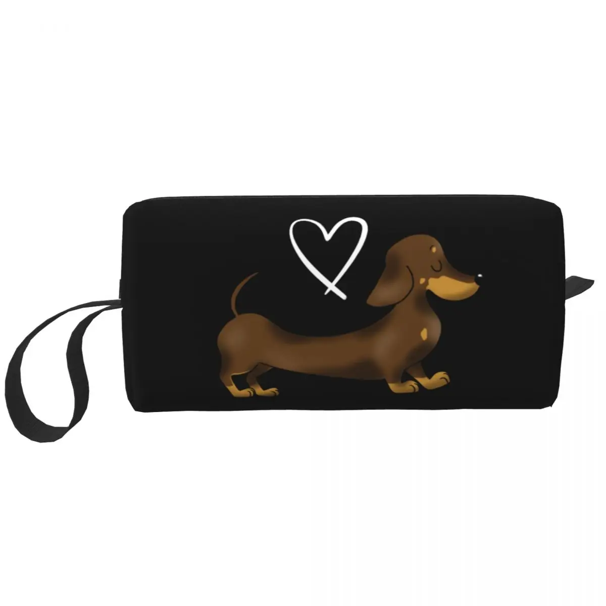 

Kawaii Dachshund Love дорожная сумка для туалетных принадлежностей, Женский барсук, сосиска, собака, косметичка, косметичка, косметический набор для хранения красоты