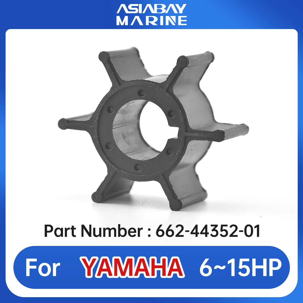 6624435201 Water Pump Impeller For Yamaha Outboard Engine 6hp 8hp