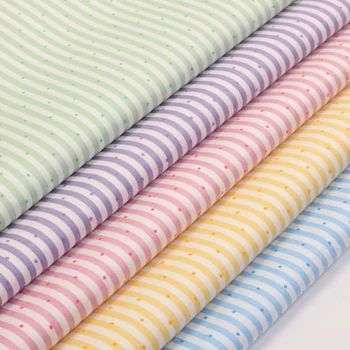 100 Cotton Striped Fabric Per Meter for Sewing Dresses Pants Shirts Tabelcloth Handmade Diy Spotted Comfortable Blue Purple Pink 1
