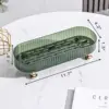 Clear Desktop Storage Box Makeup Perfume Organizer Tray, Small Bathroom Trays for Counter, Decorative Perfume Trays for Dresser, 3