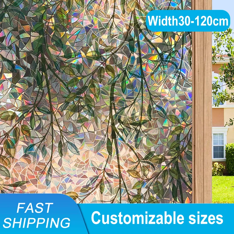 Window Privacy Film Window Film 3D Window Privacy Film No Glue Glass Sticker Heat Control Anti UV for Home Office Use Glass Door Privacy Protection