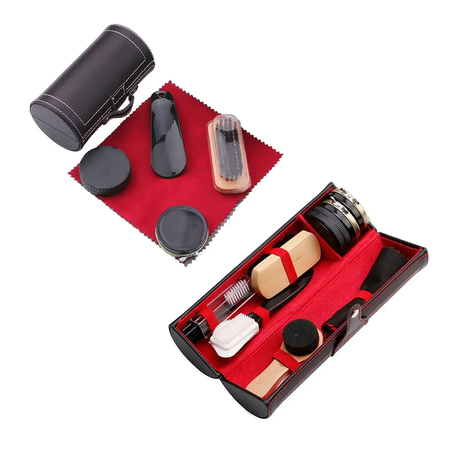 Shoe Care Kit for Leather Shoes Travel Portable Shoe Polish Kit for Men