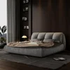 Luxury  Upholstered Platform Bed with Oversized Padded Backrest, Soft Frame Cloud Bed,Pinewooden Slats and Metal Leg 1