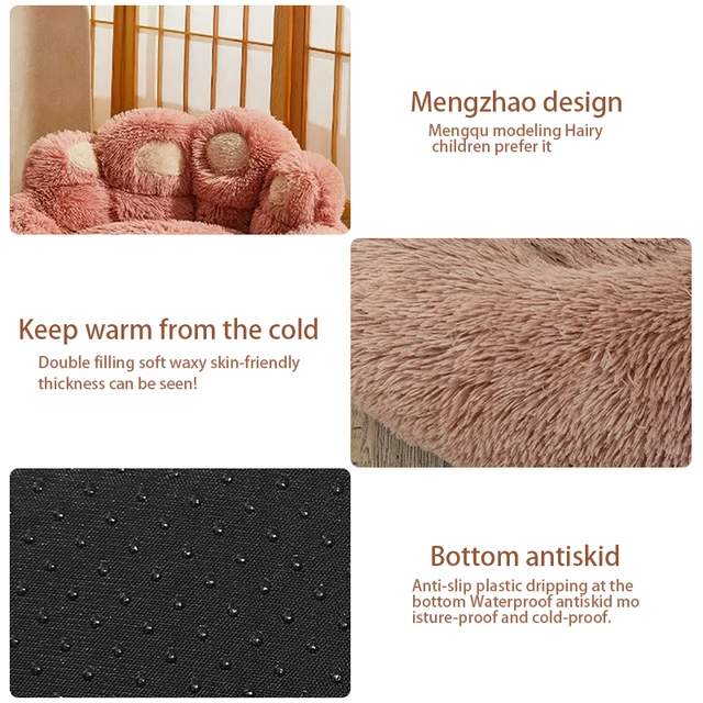 Fluffy Dog Bed Large Pet Products Dogs Beds Small Sofa Baskets Pets Kennel Mat Puppy Cats Supplies Basket Blanket Accessories 3