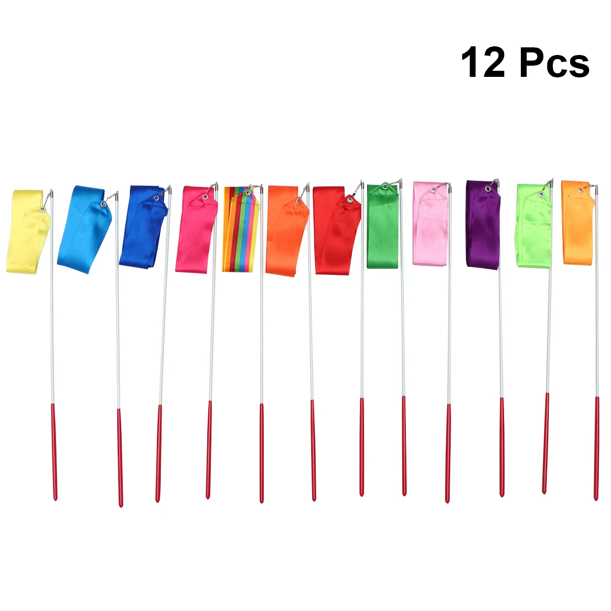 Gymnastics Ribbon 12pcs 4m Colorful for Rhythmic Gymnastics Ballet Dancing Art for Kids Adults gymnastics ribbon