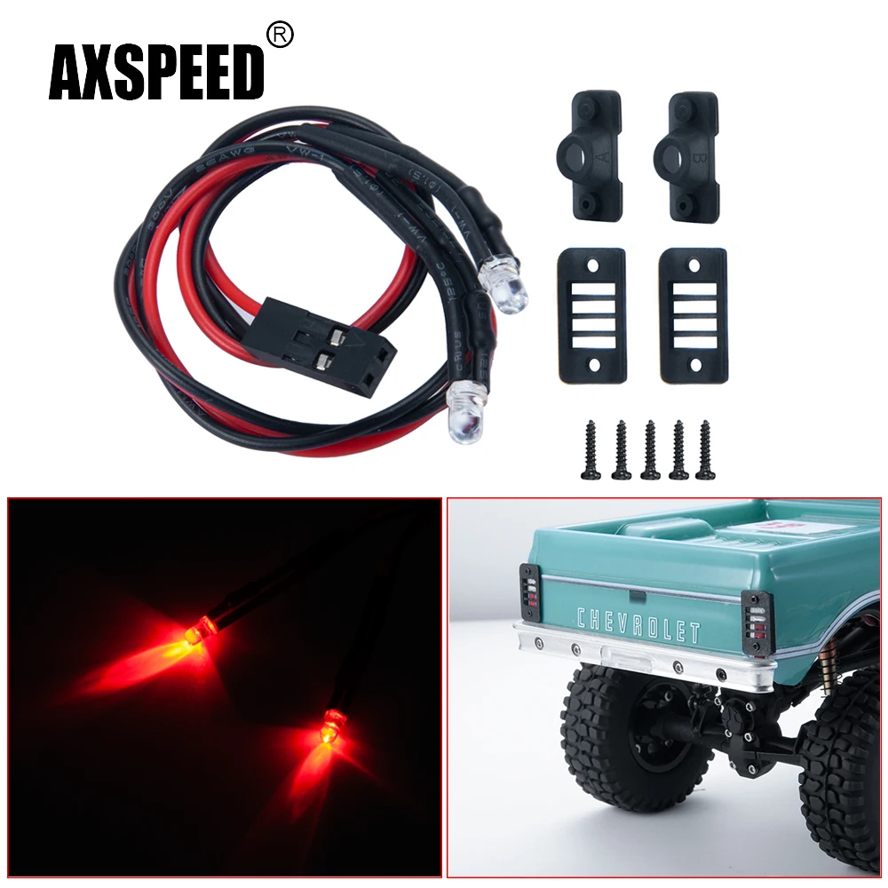 AXSPEED Red Rear Tail LED Light for Axial SCX24 AXI00001 C10 1/24 RC