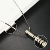 Classic Pure Titanium Pendant Necklace For Men Simple Cylinder Snake Chain Jewelry Gift 4