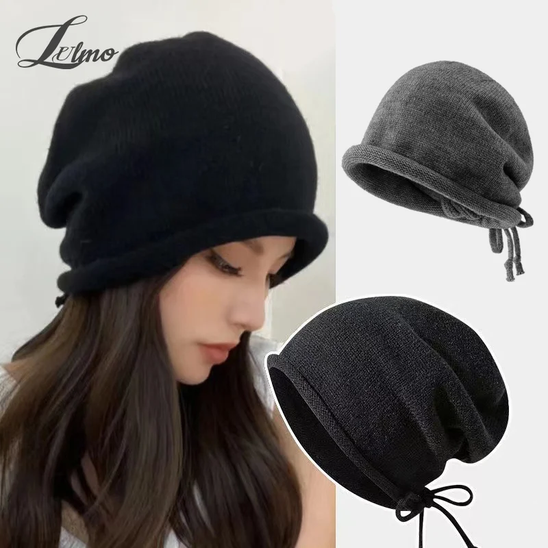 

Winter Plus Velvet Warm Woolen Hat for Women All-match Korean Knitted Hat Thickened Outdoor Ski Hat Leisure Beanie Gorros