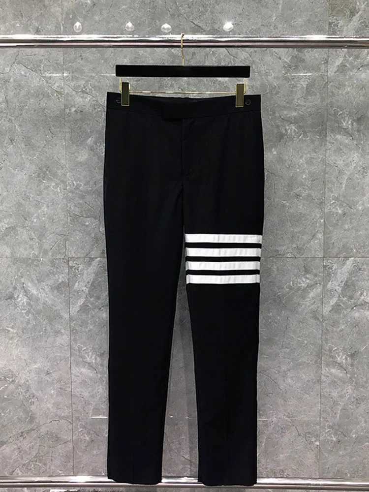 ay Briti Sle Men's Slim Straight Leg Pants Faionable Casual Trousers for Youth Korean Sle Long Pants