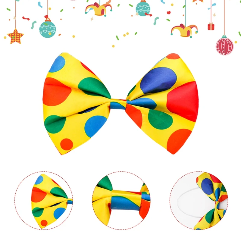 Clown Tie Bow Carnival Circus Costume Cosplay Fancy Dress Prop Colorful Polka Dot Party Sets Adult Children Role Play Suits