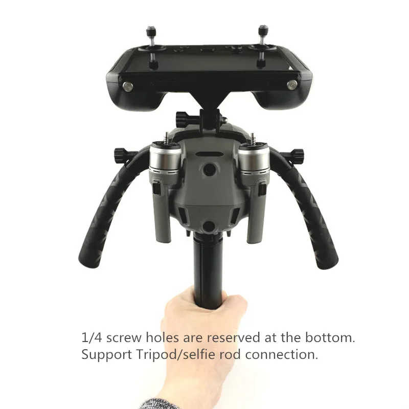 DJI 스마트 컨트롤러용 듀얼 핸들 브래킷 핸드헬드 홀더 마운트(스크린 클립 포함) Mavic 2 Pro Zoom Drone