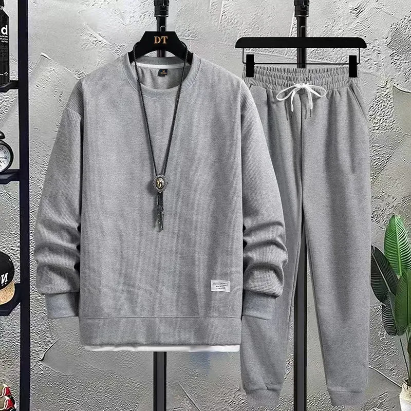 Tracksuit 2 Piece Waffle Hoodie Sweatsuits Sets Athletic Jogging Suits Pocket Spring Autumn Casual Sports Running Suit sports suit