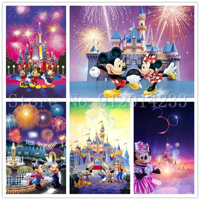 Disney Castle Firework Diamond Painting Mickey Mouse Full Square