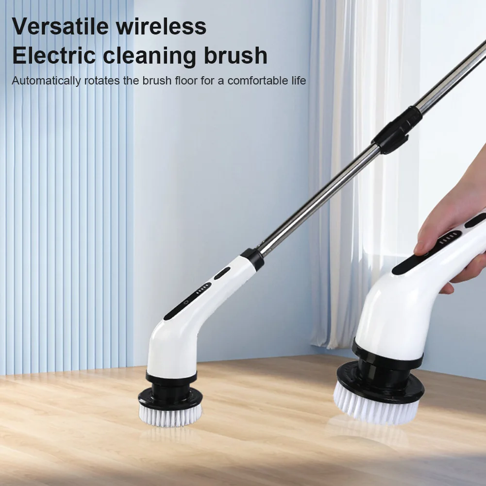 فرشاة تنظيف كهربائية مع رؤوس بديلة، فرشاة غسيل أرض...