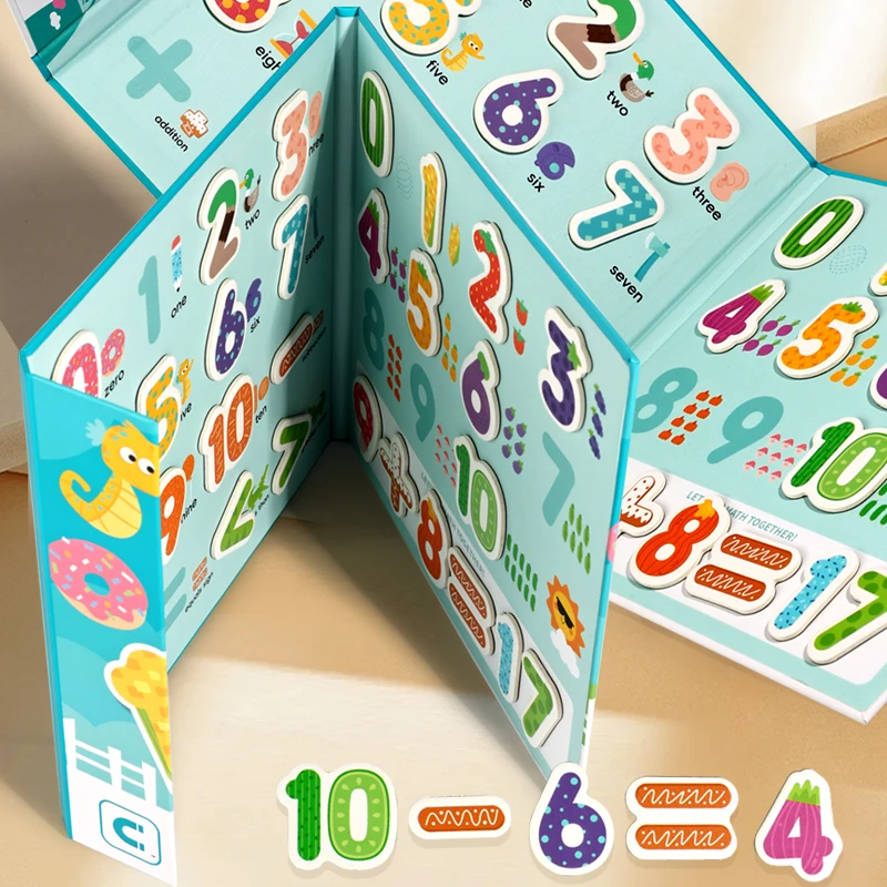 Magnetic Logic Puzzle Cognitive Book for Kids Number Operations Math Skills Educational Toy STEM Learning Magnetic Stickers