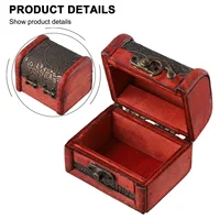 1PC Antique Mini Wood Treasure Chest Storage Box Jewelry Organizer Box Gifts Box Wooden Treasure Chest Jewelry Trinket Box 1