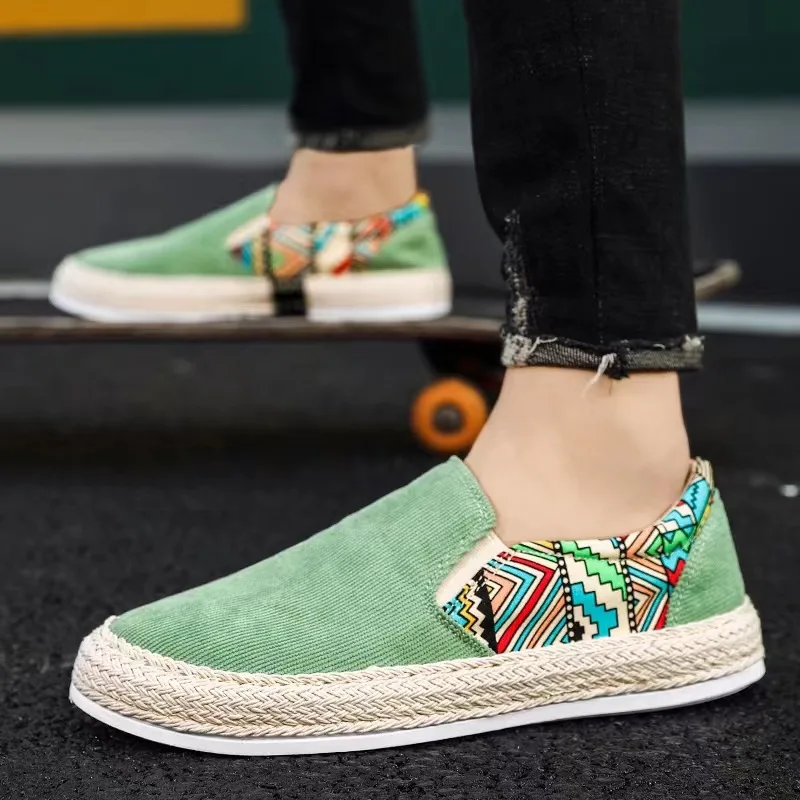 

Men Canvas Shoes Retro Green Flats Casual Loafers Sneakers Spring Fashion Breathable Non Slip Tenis Masculino Zapatillas Hombre