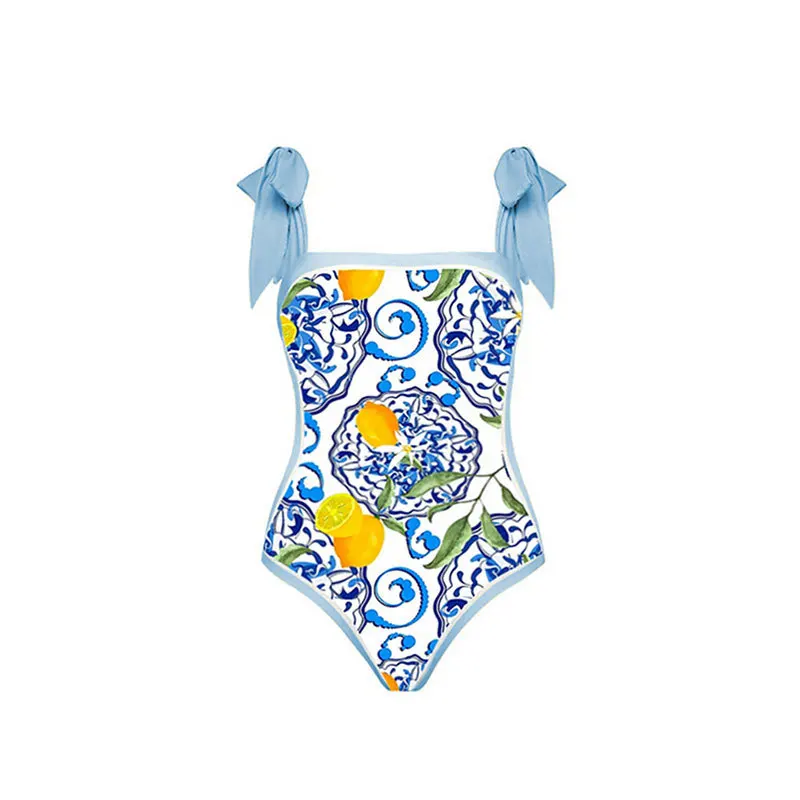 plus Size2024New One-Piece Swimsuit Female Skinny Slimming Tied Swimsuit Set Chiffon Dress