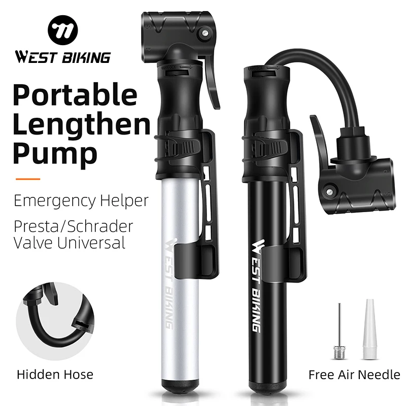 Compact High-Pressure Bicycle Hand Pump with Dual Valve Compatibility