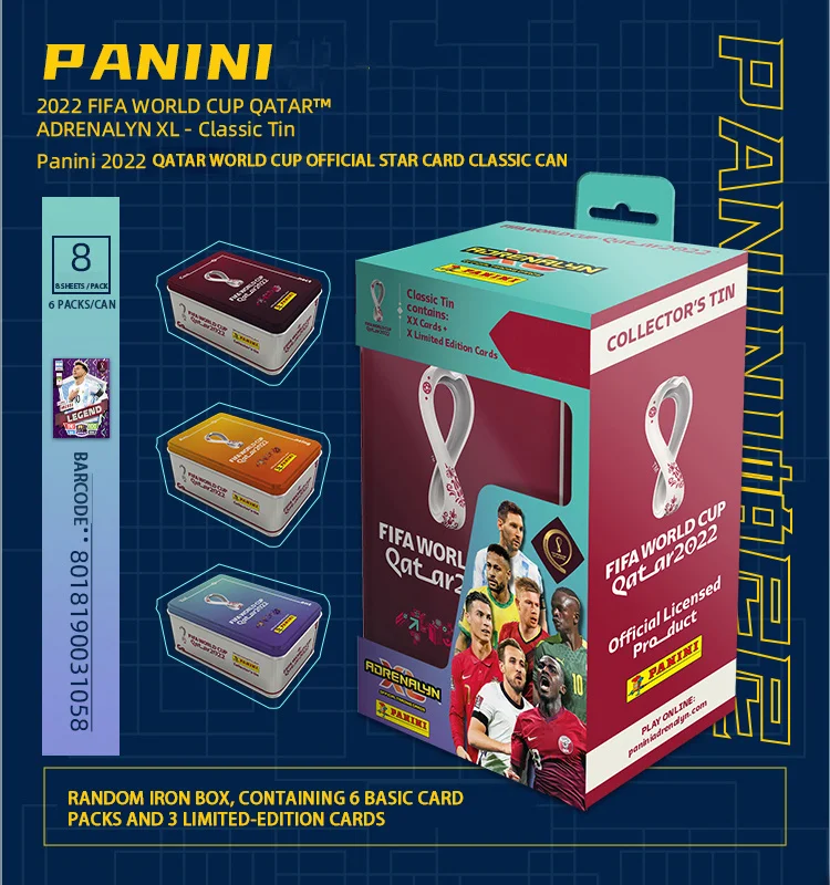 2022 Panini Football Star Card Box Qatar World Cup Soccer Star Collection Messi Ronaldo Calciatore Limited Fan Cards Box Set