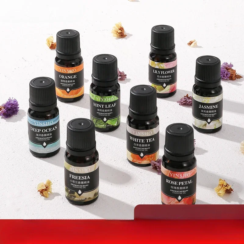 Botanical Aromatherapy Essential Oil Set 8 Bottles Humidifier Water Soluble Essential Oil 10ml Applicable Diffuser Refills