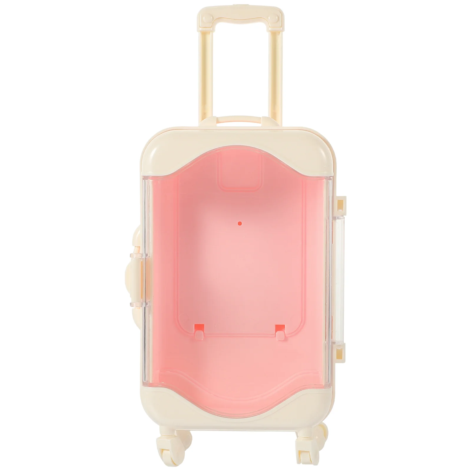 Mini Suitcase Accessory House Accessories Cartoon Pink Miniature Luggage Plastic Decor Compact Kids Toy