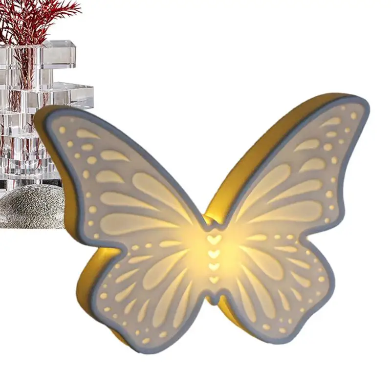 

Butterfly Lights Decorative Art Ornament Night Light Reusable Kids Bedside Lamp Ceramic Table Lamp For Study Rooms Bedrooms