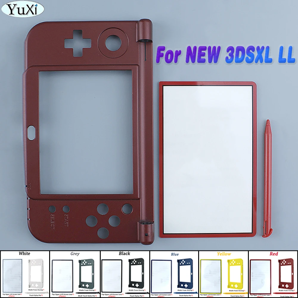 Dobradiça Inferior Médio Substituição do Quadro Shell Habitação Lente da Tela Lcd Superior Toque Stylus Caneta Kits Novo 3ds xl ll