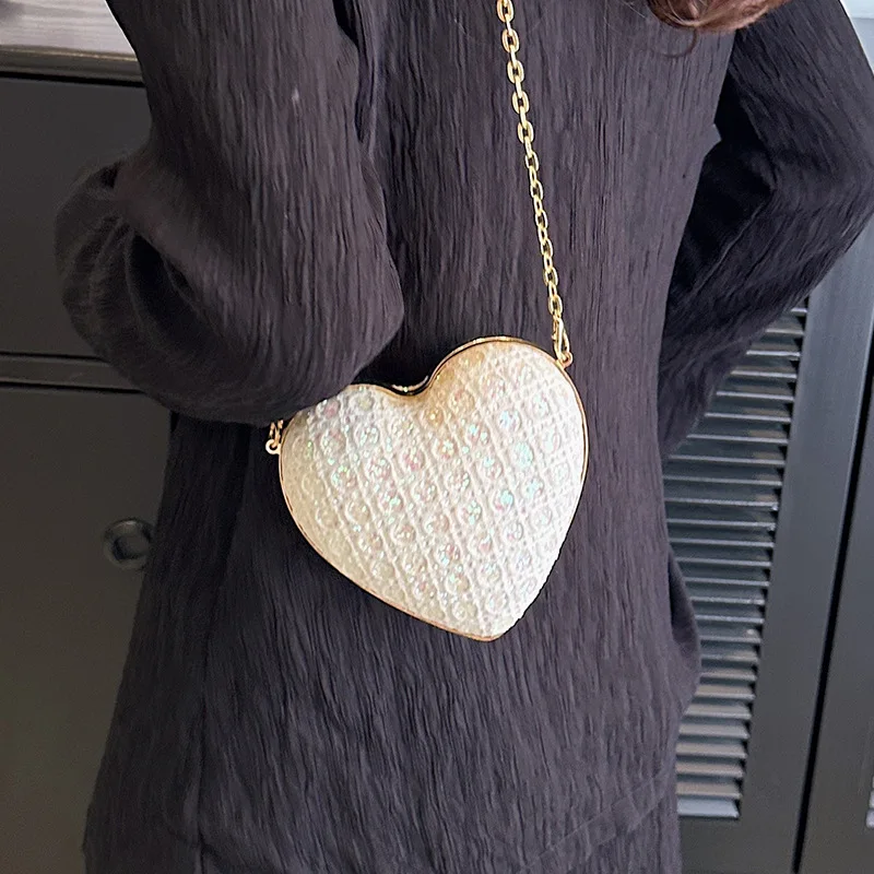 Evening Bag Clutch Bag Luxury Love Heart Diamonds Exquisite Design for Ladies Girls Party Wedding Purse Clutches shoulder bags,women evening bag