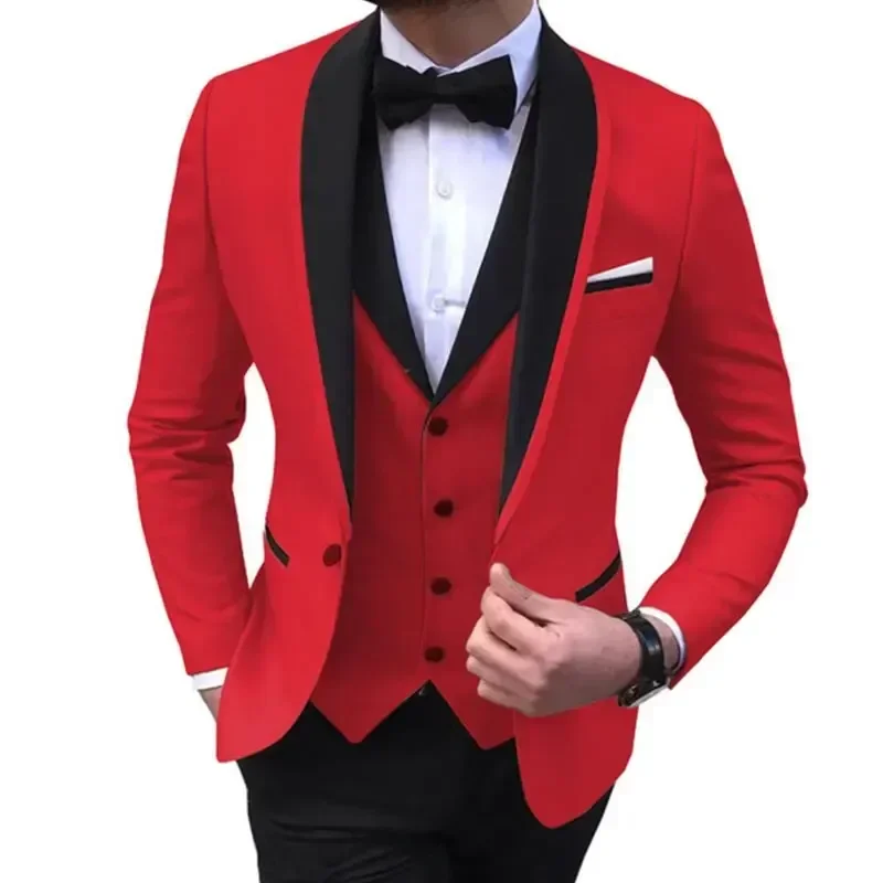 Description Picture 4 of itemParty Dresses Jacket+Pants+Vest Fashion Suits For Men Slim Fit Party Casual Male Blazer Formal Occasion Dresses  Costume