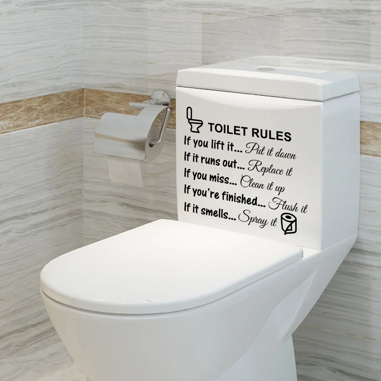

Creative Reminder Writing Toilet Stickers Diy Wc Washroom Pvc Waterproof Posters Decals Models Wall Stickers Art Home Decoration
