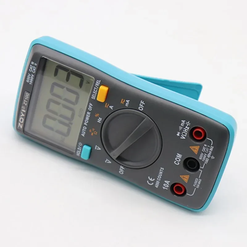ZOYI Multimeter Digital Multi Tester Back Light AC/DC Voltmeter Diode ZT100 dmm transistor tester
