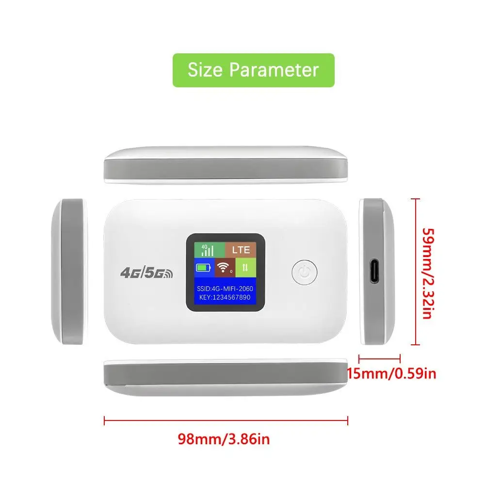 Portable 4G WiFi Router with Strong Signal and LCD Display