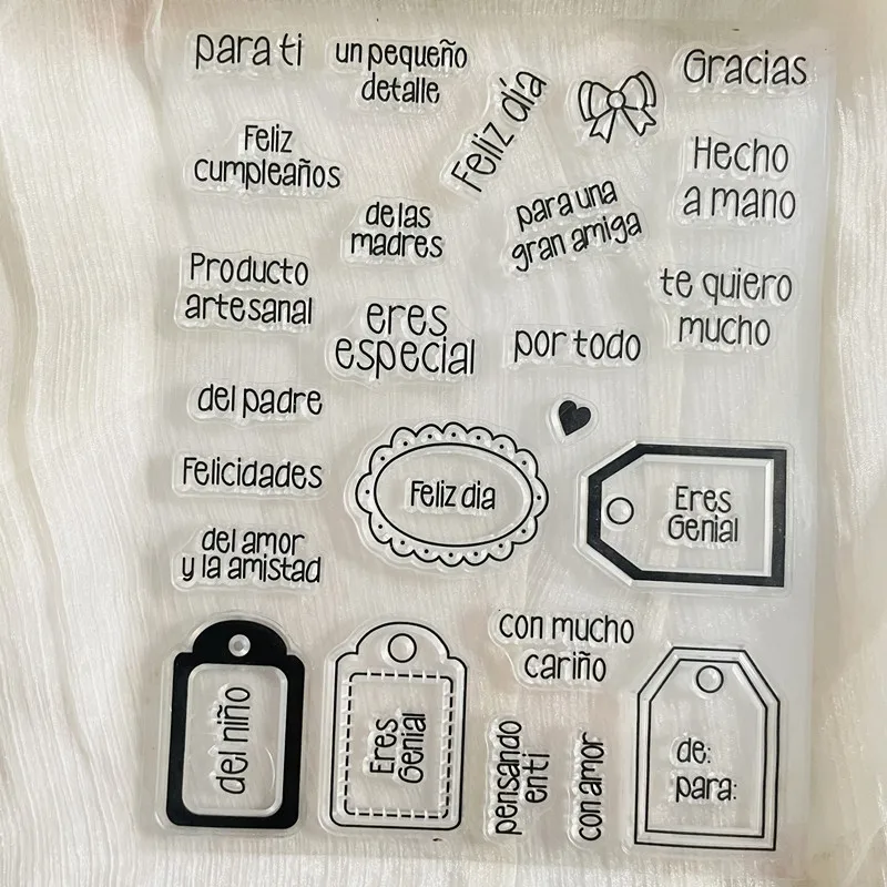 spanish word planner daily phrase Clear Stamp Transparent Silicone Stamp Seal Sheet For Scrapbooking Photo Album Decoration clear stamps clear rubber stamps