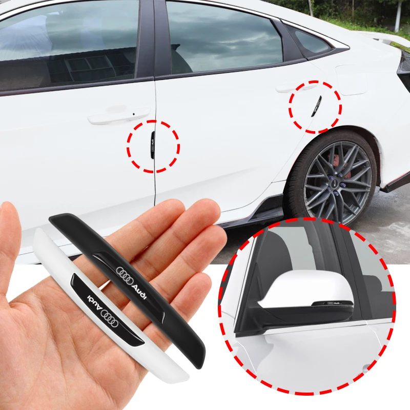 Car Logo Scratch Protector Strip – 4pcs Anti-Collision Corner Guards