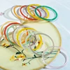 Elegant Imitation Jade Solid Color Jingle Bangles Retro Simple Glass Bracelet Femme Fashion Women's Casual China Jewelry Gifts 1