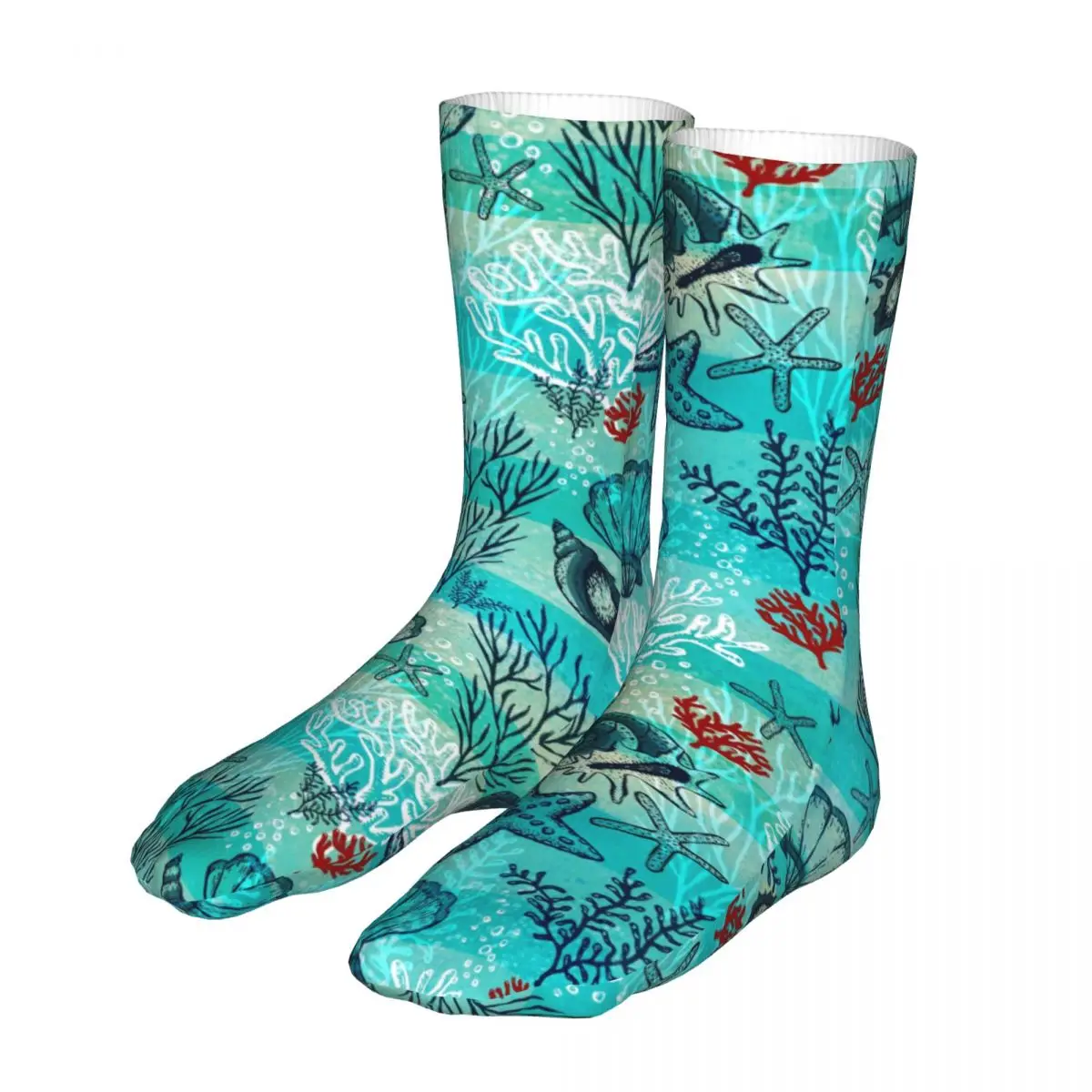 

Seashells In The Seashores Socks Men's Women's Funny Happy Socks Hip Hop Spring Summer Autumn Winter Stockings Gifts