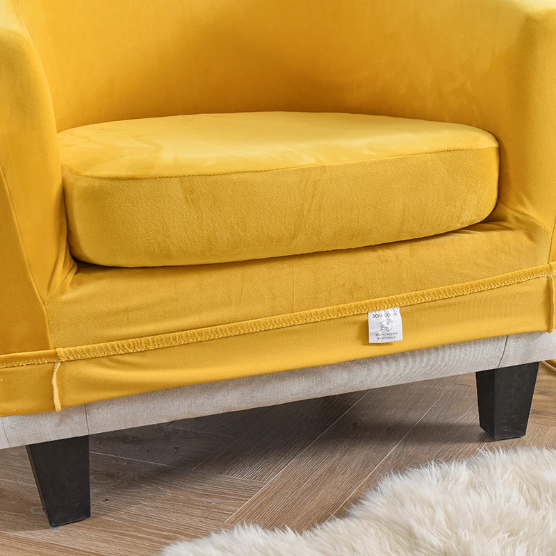 Velvet Chair Covers for Club Armchairs Stretch Sofa Slipcover Removable Couch Cover for Tub Bar Counter Living Room 2pcs/set 5