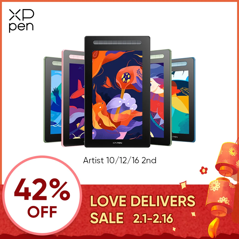 Xppen Artist Series Pen Display (2A Generazione) Artist 10 12 Monitor Per Tablet Grafico Da 16 Pollici Con Supporto Stilo X3 Windows Mac Android