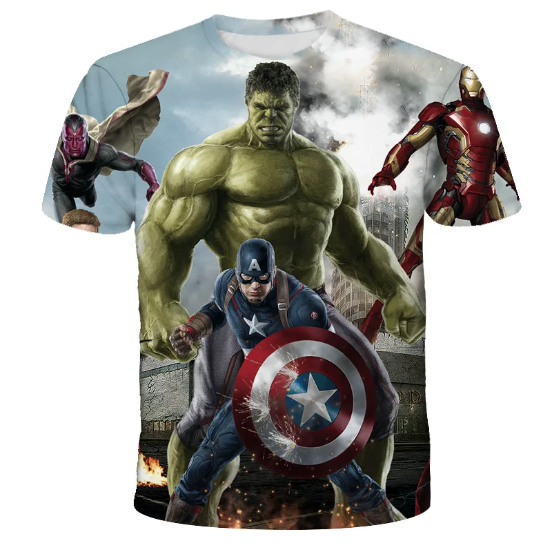 

Новинка, футболка с супергероями Marvel, Халк, милая Одежда для мальчиков, футболка, детский топ с принтом Человека-паука, летняя футболка с коротким рукавом