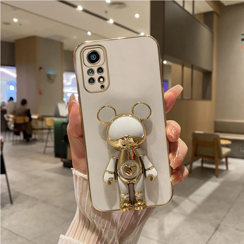 Coque de téléphone plaquée ours mignon, étui pour Xiaomi Redmi Note 11 7 8 10 12 Pro Max 10s 9s 11s 9 9A_voghion.com