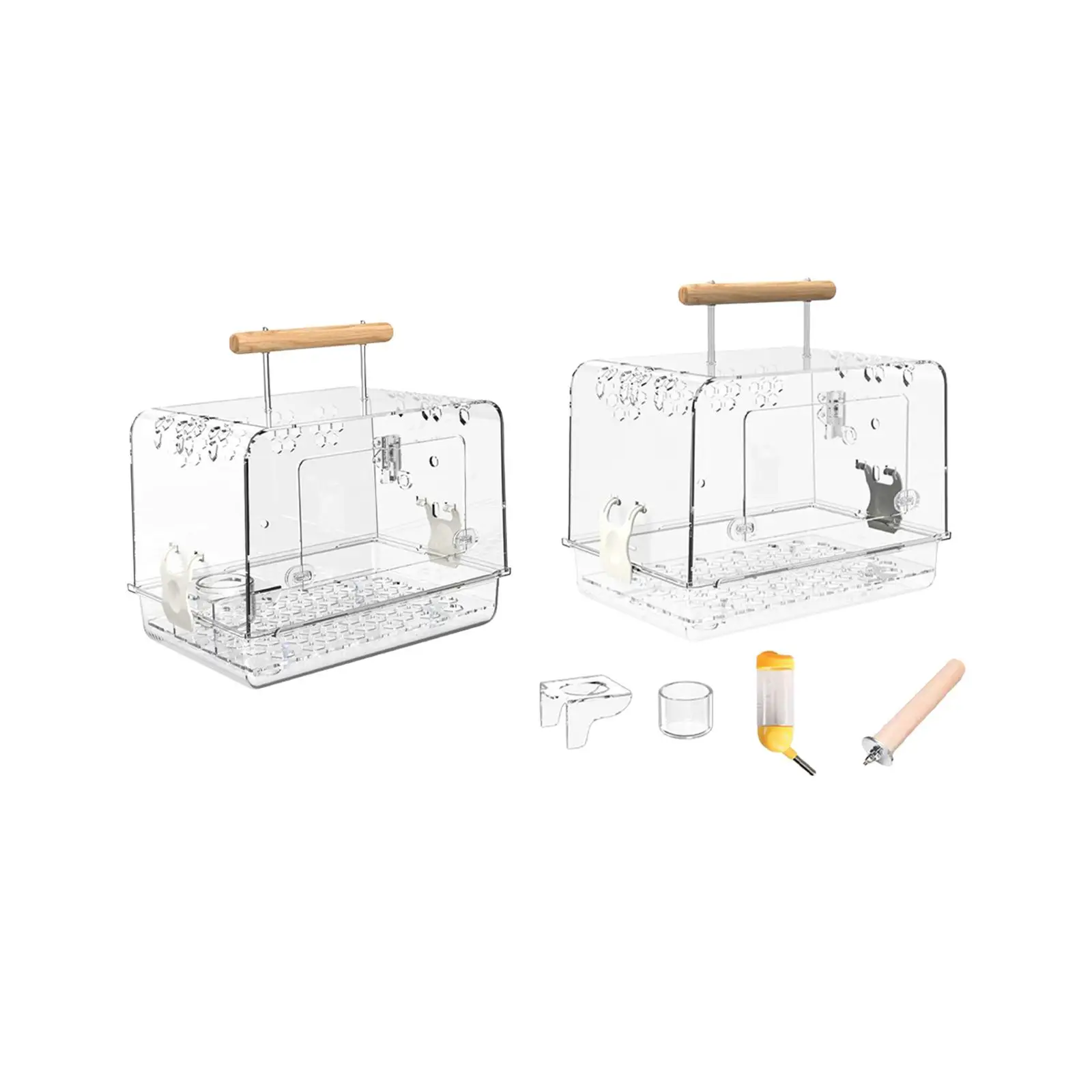 

Acrylic Villa Bird Cage Clear and Handle Breathable Lightweight Bird Carrier for Parakeets Small Birds Parrotlets Parrots Parrot