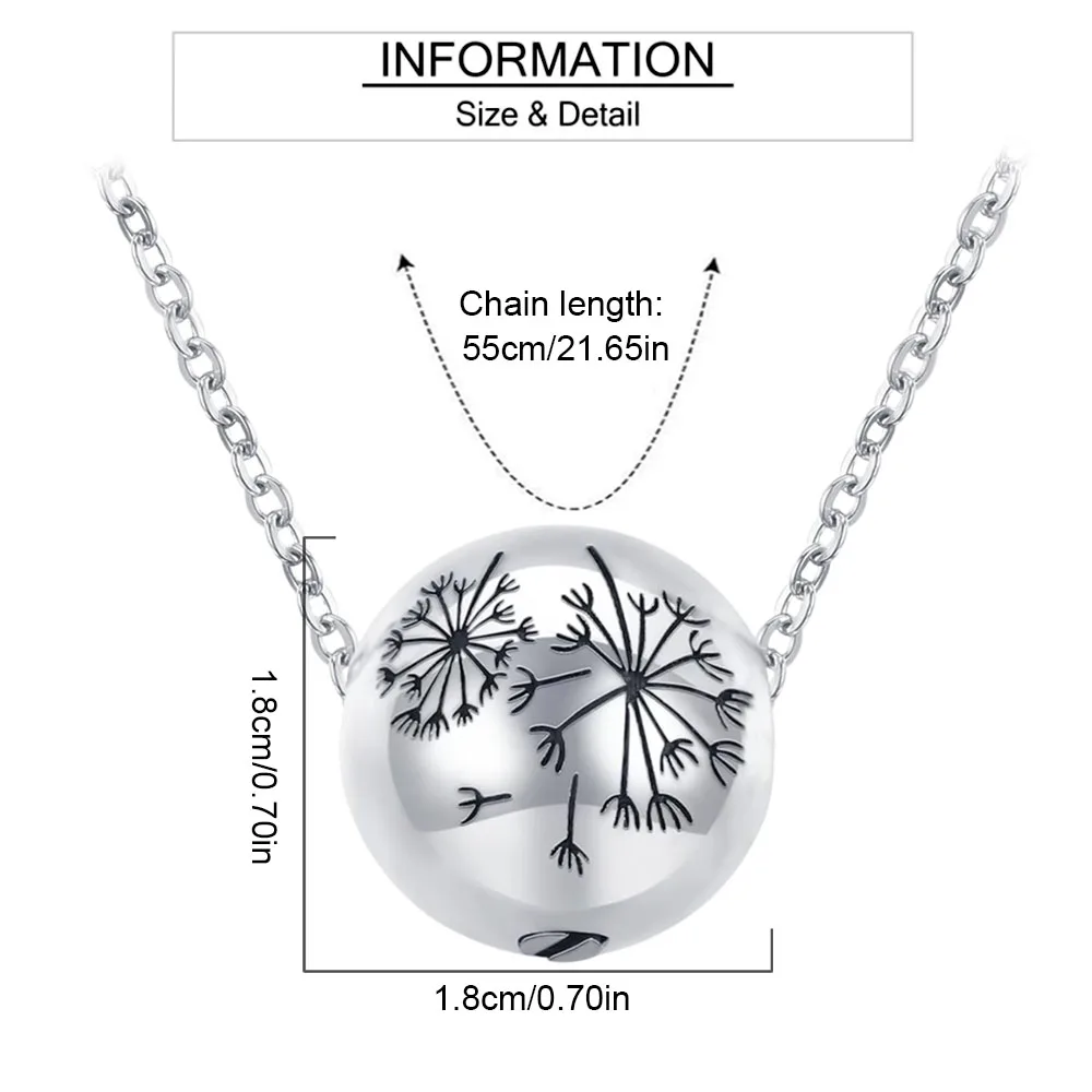 Urn Necklace for Women Ashes Dandelion Cremation Necklace for Human & Pet Ashes-Memorial Jewelry Hold Loved Ones's