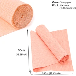 Vibrant 12 - Color Crepe Paper Rolls for Crafting and Gift Wrapping ( Champagne)