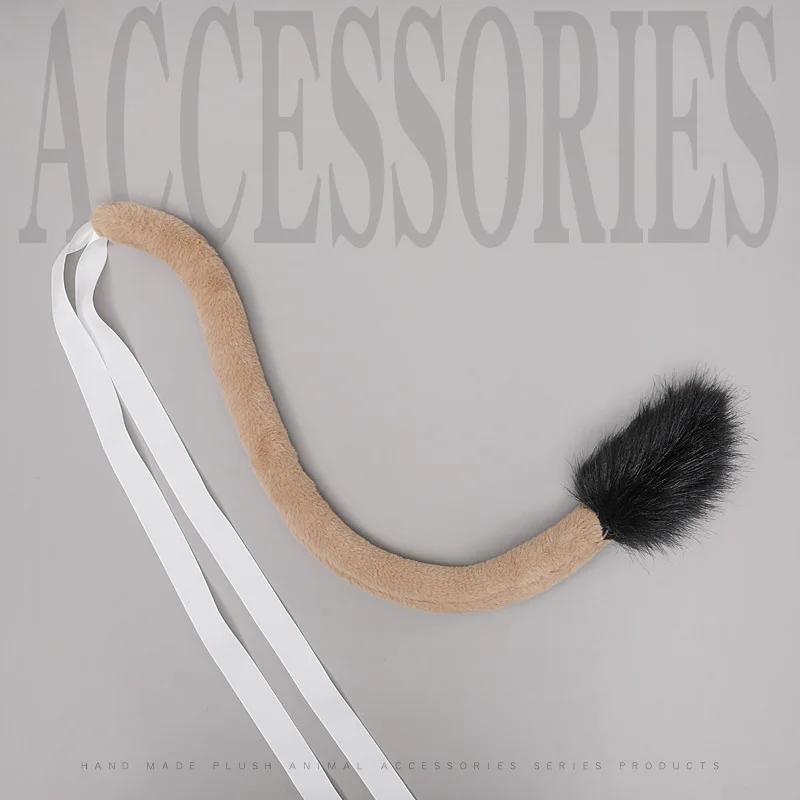 

Lion Tail Plush Faux Fur Lion Tail Cosplay Costume Props Girl Halloween Christmas Cosplay Accessories Lace-up Design Animal Tail