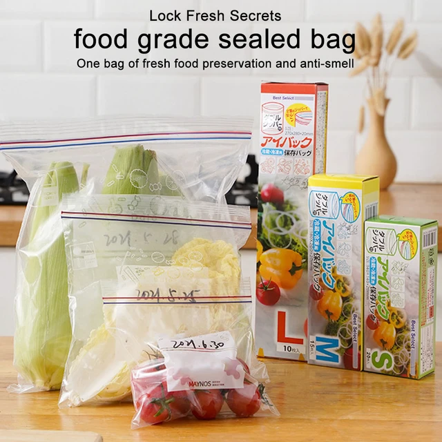 PEVA Food Storage Bag Reusable Airtight Bags S/M/L Leakproof